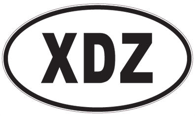 XDZ - 3 Letter Initials Oval Sticker