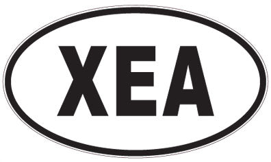XEA - 3 Letter Initials Oval Sticker