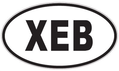 XEB - 3 Letter Initials Oval Sticker