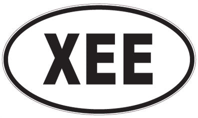 XEE - 3 Letter Initials Oval Sticker