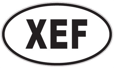 XEF - 3 Letter Initials Oval Sticker
