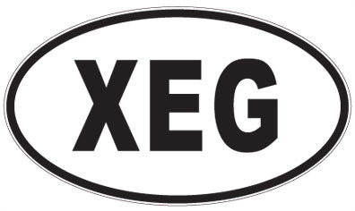 XEG - 3 Letter Initials Oval Magnet