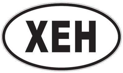 XEH - 3 Letter Initials Oval Magnet