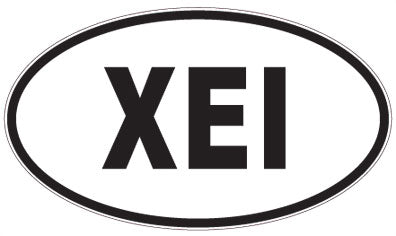 XEI - 3 Letter Initials Oval Sticker