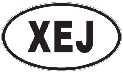 XEJ - 3 Letter Initials Oval Magnet