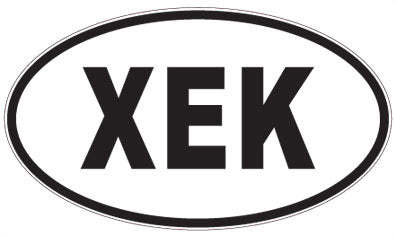 XEK - 3 Letter Initials Oval Sticker