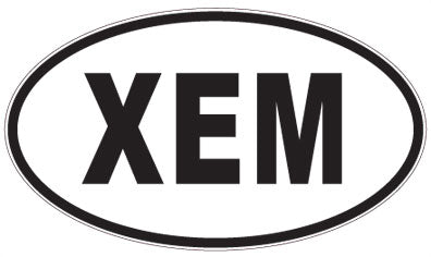 XEM - 3 Letter Initials Oval Magnet
