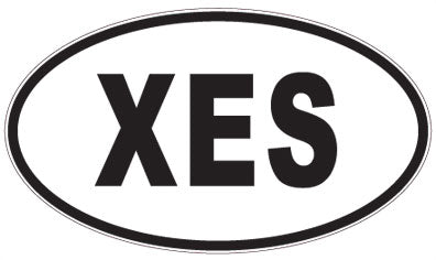 XES - 3 Letter Initials Oval Sticker