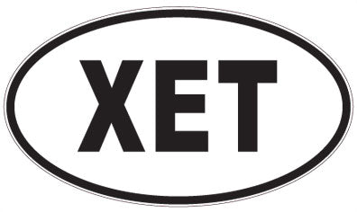 XET - 3 Letter Initials Oval Sticker
