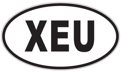 XEU - 3 Letter Initials Oval Sticker