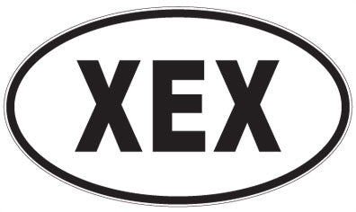 XEX - 3 Letter Initials Oval Sticker
