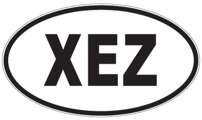XEZ - 3 Letter Initials Oval Magnet