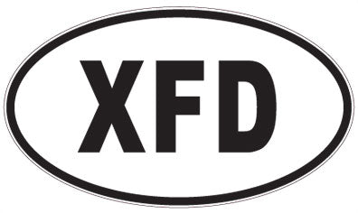 XFD - 3 Letter Initials Oval Sticker