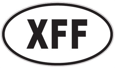 XFF - 3 Letter Initials Oval Magnet