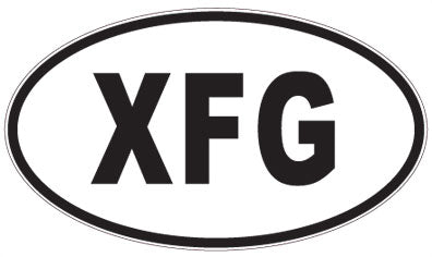 XFG - 3 Letter Initials Oval Sticker