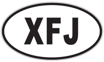 XFJ - 3 Letter Initials Oval Magnet