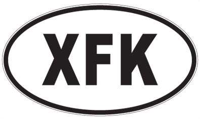 XFK - 3 Letter Initials Oval Magnet