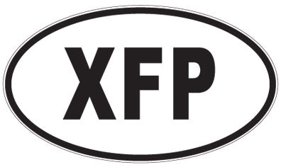 XFP - 3 Letter Initials Oval Sticker