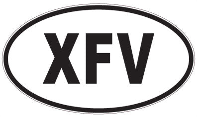 XFV - 3 Letter Initials Oval Sticker