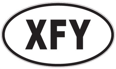 XFY - 3 Letter Initials Oval Sticker