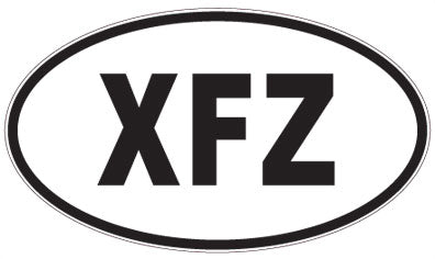 XFZ - 3 Letter Initials Oval Sticker