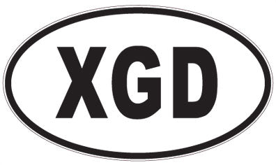 XGD - 3 Letter Initials Oval Sticker
