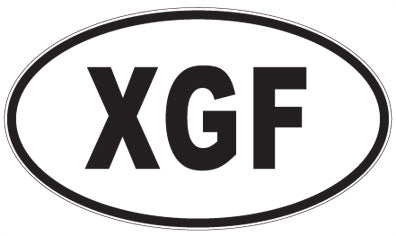 XGF - 3 Letter Initials Oval Sticker