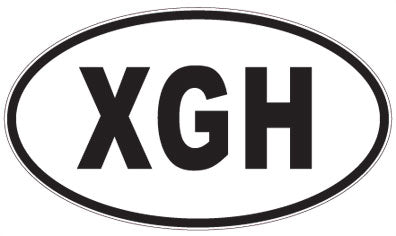 XGH - 3 Letter Initials Oval Sticker