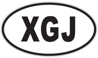 XGJ - 3 Letter Initials Oval Magnet