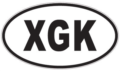 XGK - 3 Letter Initials Oval Sticker