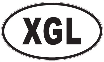 XGL - 3 Letter Initials Oval Sticker