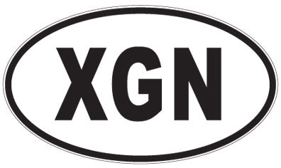 XGN - 3 Letter Initials Oval Sticker