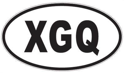 XGQ - 3 Letter Initials Oval Magnet