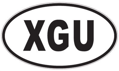 XGU - 3 Letter Initials Oval Sticker
