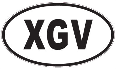 XGV - 3 Letter Initials Oval Sticker