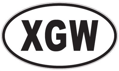 XGW - 3 Letter Initials Oval Sticker