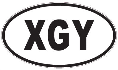 XGY - 3 Letter Initials Oval Magnet