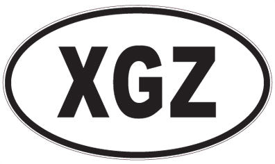 XGZ - 3 Letter Initials Oval Magnet