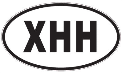 XHH - 3 Letter Initials Oval Magnet