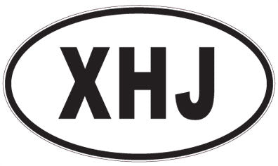 XHJ - 3 Letter Initials Oval Magnet
