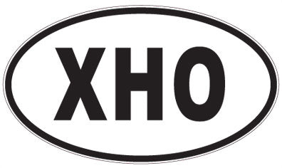 XHO - 3 Letter Initials Oval Sticker