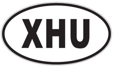 XHU - 3 Letter Initials Oval Magnet