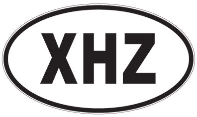 XHZ - 3 Letter Initials Oval Sticker