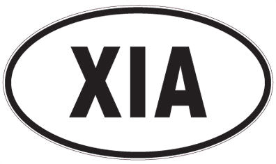 XIA - 3 Letter Initials Oval Sticker