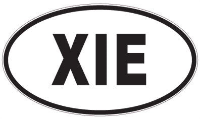 XIE - 3 Letter Initials Oval Magnet