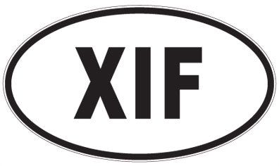 XIF - 3 Letter Initials Oval Sticker