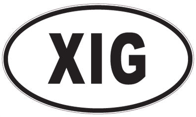 XIG - 3 Letter Initials Oval Magnet