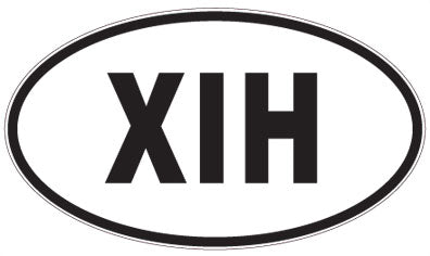 XIH - 3 Letter Initials Oval Sticker