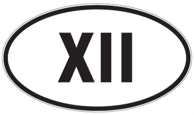 XII - 3 Letter Initials Oval Magnet