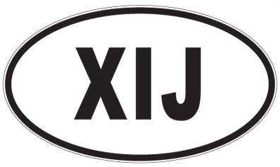 XIJ - 3 Letter Initials Oval Sticker